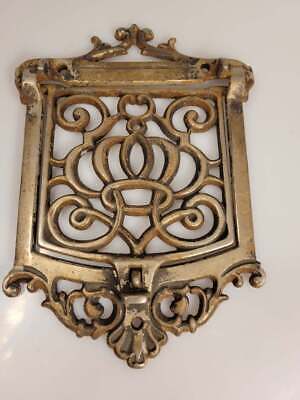 ANTIQUE Ornate CAST METAL HINGED DOOR PEEP HOLD SPEAK EASY