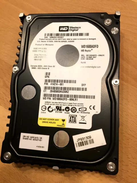 WD WD1600ADFD 160GB Raptor 10k RPM SATA Hard Drive 16MB Cache