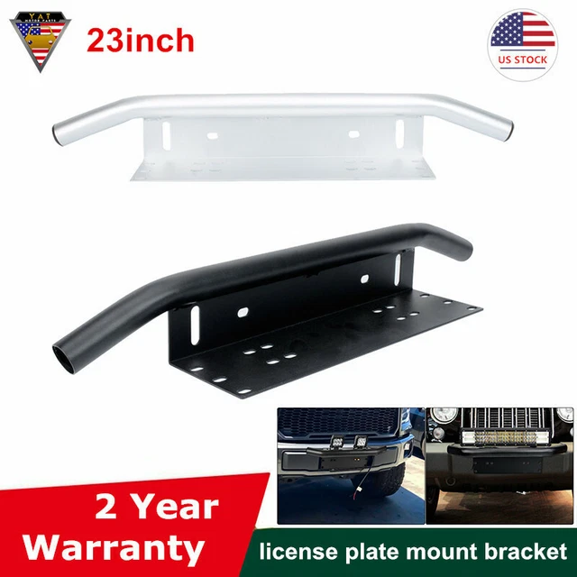 23'' Bull Bar Front Bumper License Plate Mount Bracket Off-road LED Light Holder - Foto 4