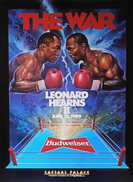 Sugar Ray Leonard vs Thomas Tommy Hitman Hearns 2 II fight Poster Boxing 11x15