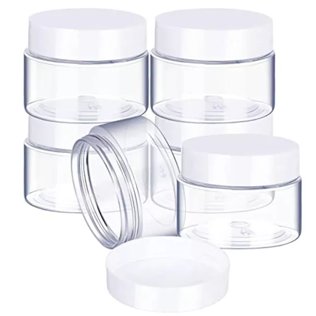 6/12Pcs 30-80ml Plastic Sample Pot Jar Clear Make Up Cosmetic Art Cream Travel