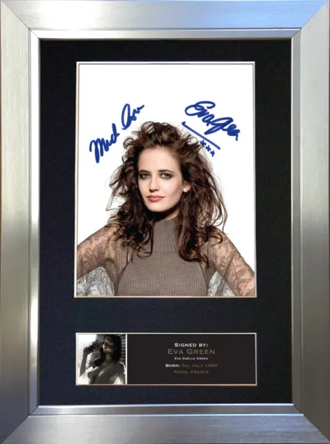 EVA GREEN Signed Mounted Reproduction Autograph Photo Prints A4 509 2