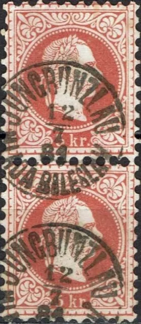 Ö-KuK - Stempel "Jungbunzlau" (Böhmen) 2x8-Punkte auf ANK-37 (1442)