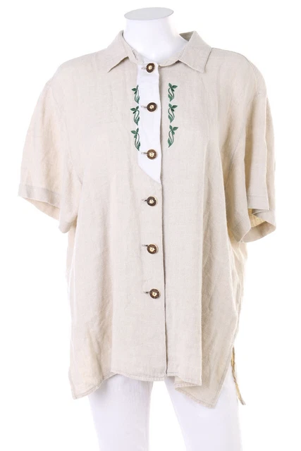 Camicia tradizionale DIRNDL-LOOK Salisburgo lino D 46 beige
