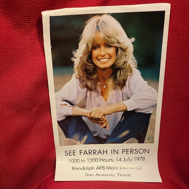 FARRAH FAWCETT 1978 Faberge Tour Promo Ad Poster Print Picture vintage USAF Texa