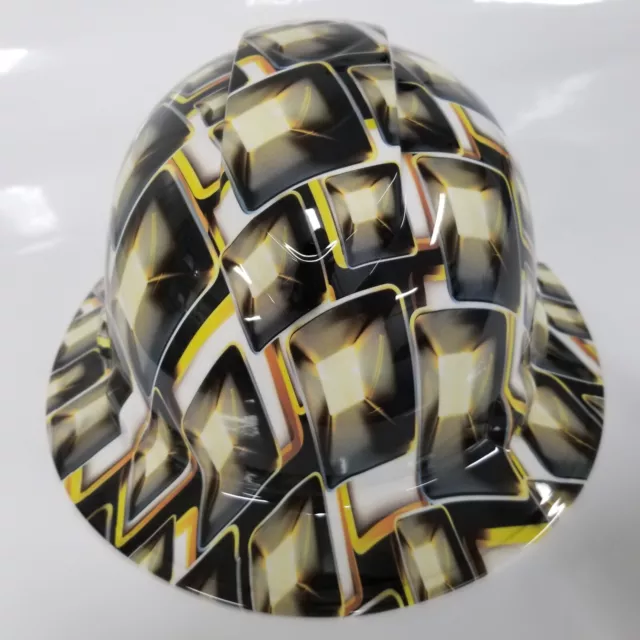 full brim hard hat custom hydro dipped IN HOLLYWOOD SUPERSTAR FLASH CUBES NEW
