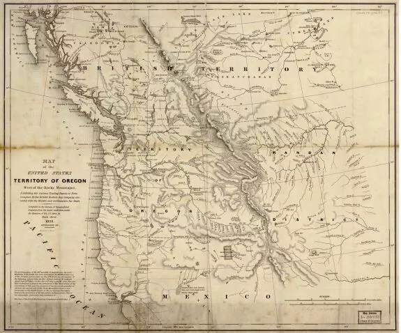 1838 MAP OF the United States | Territory of Oregon | west of the Rocky ...