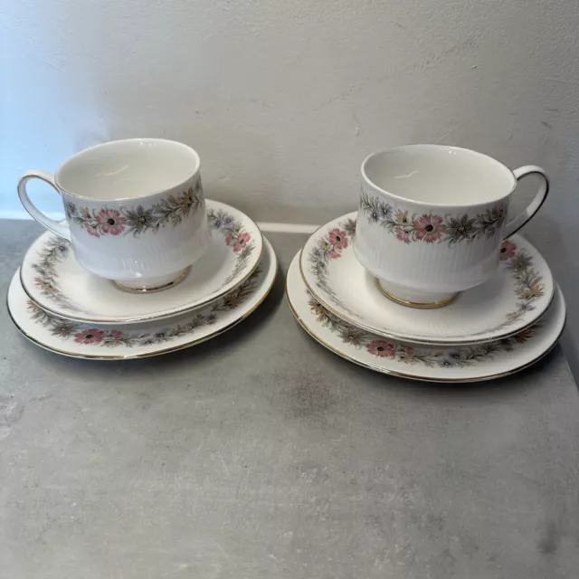 Vintage Paragon Belinda English Bone China Tea Trio, Cup Saucer, Side Plate X 2