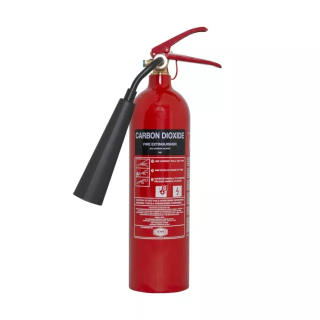 🔥Premium Refurb 2Kg Co2 Fire Extinguisher, Full, Horn & Bracket,Free Delivery!