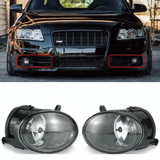 Front Left & Right Bumper Fog Light Lamp Halogen Light For Audi A6 C6 A6 05-08 #