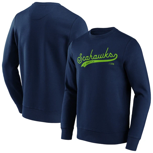 Seattle Seahawks Men's Sweatshirt (Size L) NFL Retro Pendant Sweatshirt - New