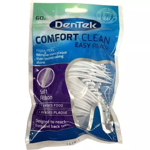 Dentek Comfort Clean Rücken Zahnseide Plektren - 60er Pack
