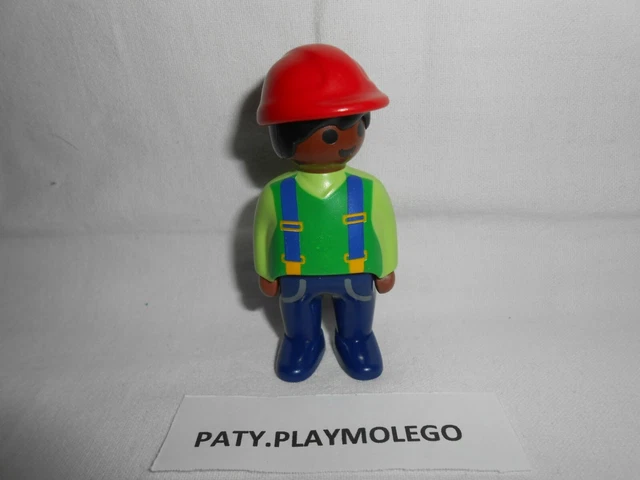 Personnage PLAYMOBIL Homme - Haut Rouge, Gilet Vert, Pour Camping-car Ou Chantier, D'occasion