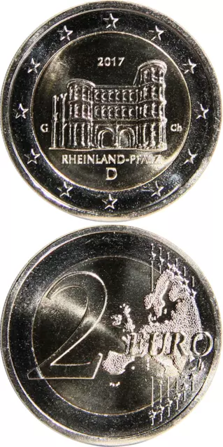 DEUTSCHLAND/GERMANY € 2 Euro 2017 (G) UNC 'Rheinland-Pfalz - Porta Nigra'