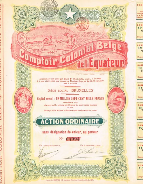 AFRICA BELGIUM CONGO TRADING COMPANY ORDINARY SHARE stock certificate/bond