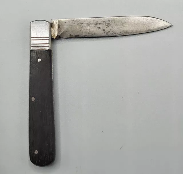 Vintage FRIEDR HERDER ABR SOHN, POCKET KNIFE BLACK WOOD HANDLE Solingen Germany 2