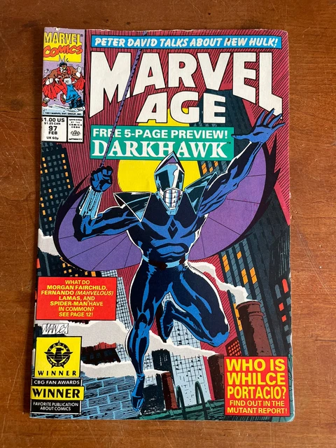 Marvel Age #97 (Marvel Comics) 1st Darkhawk