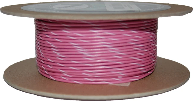 Namz #18G Primary Wire 100' Pink/White #NWR-109-100