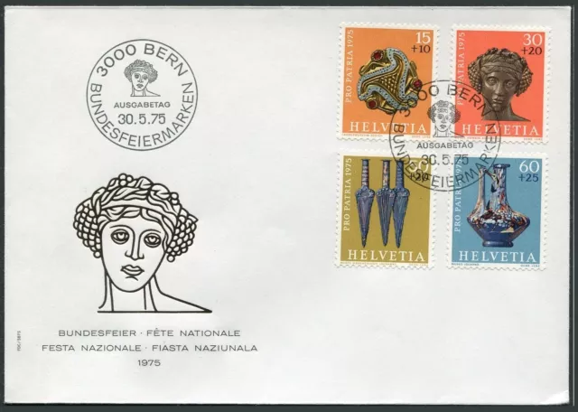 Switzerland B430-B433, FDC. Michel 1053-1056. Archaeological treasures 1975.