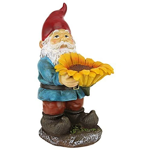 Design Toscano QM19474 Sunflower Sammy Garden Gnome Birdfeeder Statue, 28 cm,