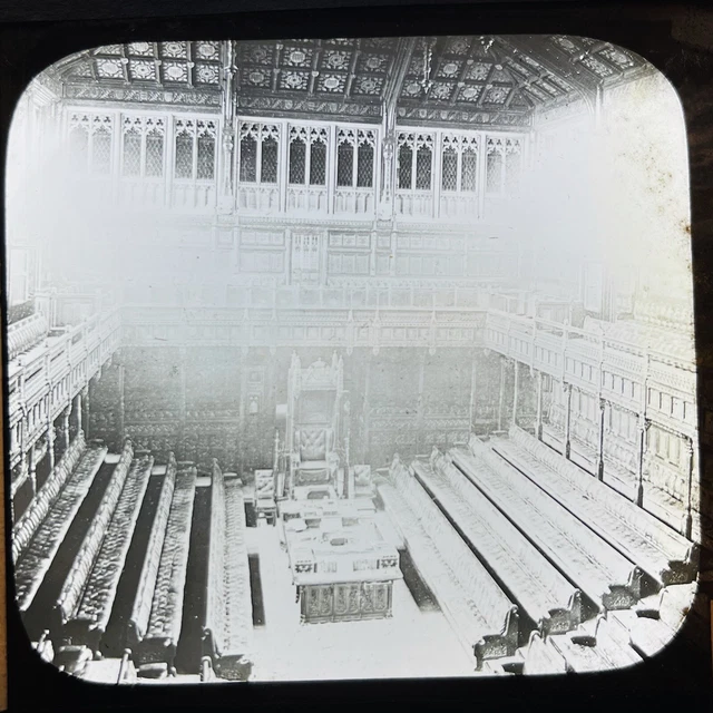 Antique Magic Lantern Glass Slide Photo England House Of Commons