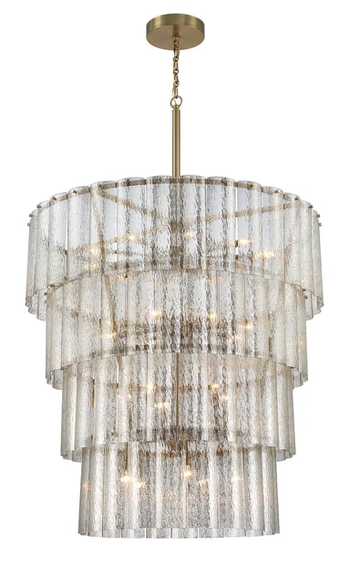 Craftmade 48628 Museo 4 Light 48"W Waterfall Chandelier - Brass