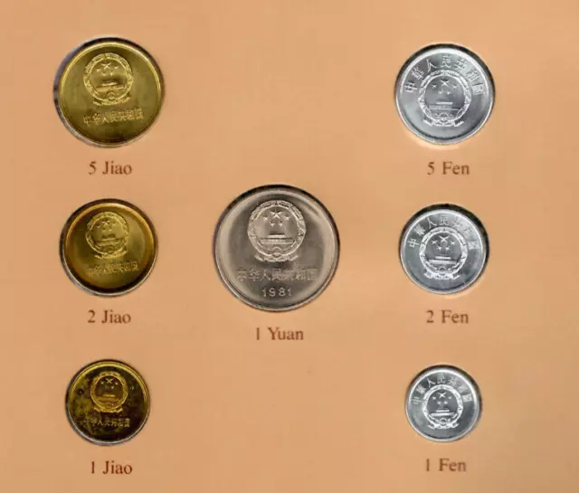 Coin Sets of All Nations China 1981-1983 UNC 1 Jiao 1983 Proof 3