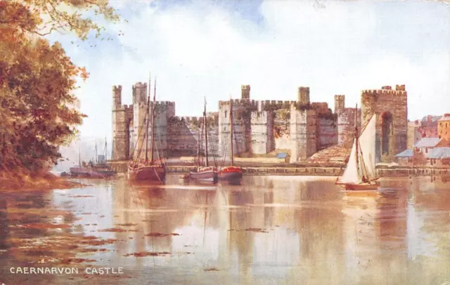 Caernarvon Castle ~ An Old "Art Colour" Valentine's Postcard #224120