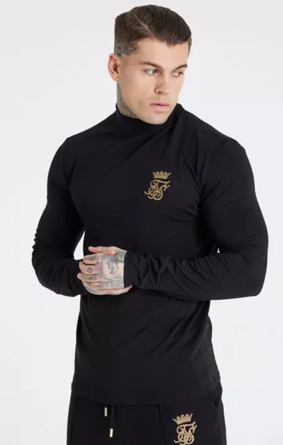 Messi X SikSilk Men's Black Turtle Neck Tee Medium