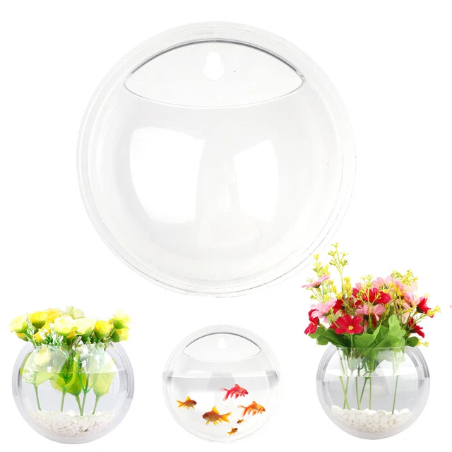 Fish Tank Bowl Aquarium Hanging Terrarium Goldfish Betta Wall Mounted