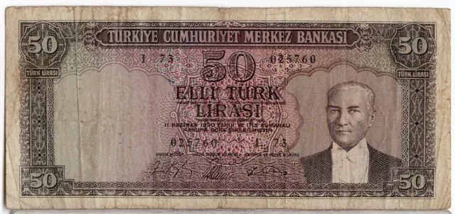 Turkey 50 Liras 1930 P-174 Fine