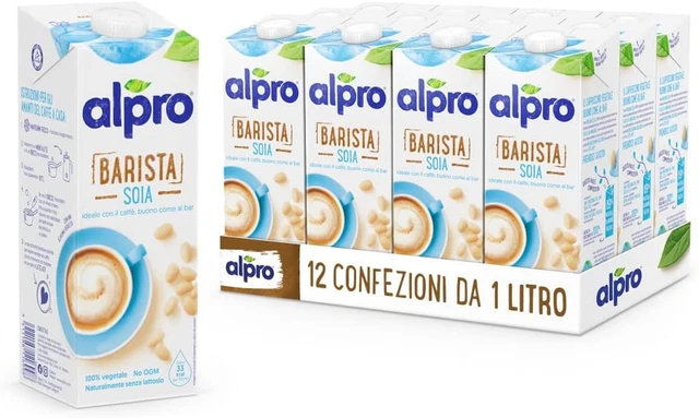 ALPRO BARISTA, Bevanda Alla SOIA, 100% Vegetali , Ideale Con Il Caffè (12 Confez