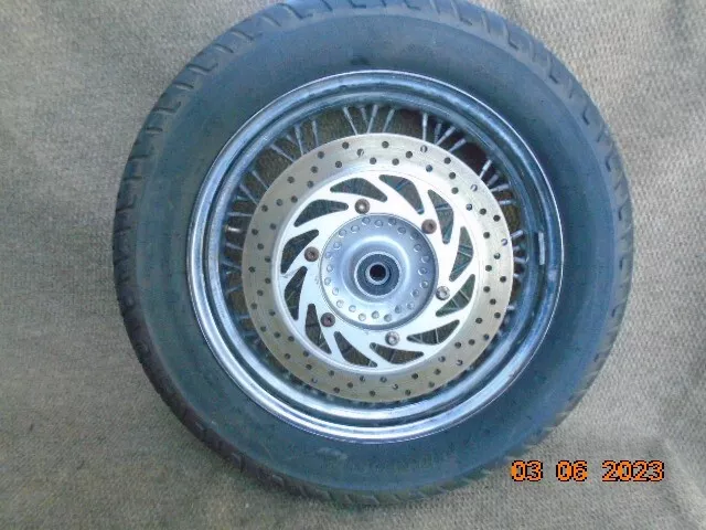 2005 05 Yamaha VStar V Star XVS 650 Classic 16" front wheel rim tire spoke rotor