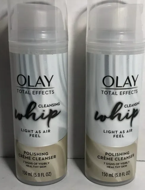 Olay Total Effects Cleansing Whip Facial Cleanser 5 oz (150ml) X 2