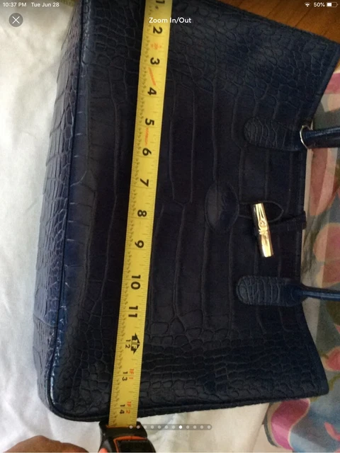 LONGCHAMP ROSEAU CROC EMBOSSED LEATHER TOTE new condition 6