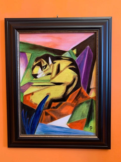 Franz Marc , Falso d'autore , olio su canvas , titolo Tigre , anno 1912