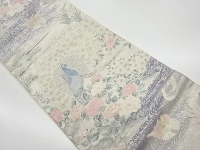 5959809: Japanese Kimono / Vintage Fukuro Obi / Woven Mandarin Ducks