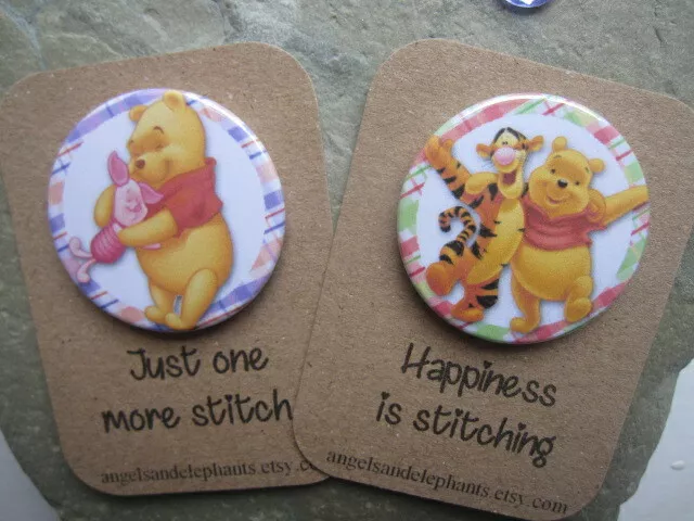 Needle Minder Magnetic, Winnie The Pooh, Cross stitch, Embroidery Needle Keeper