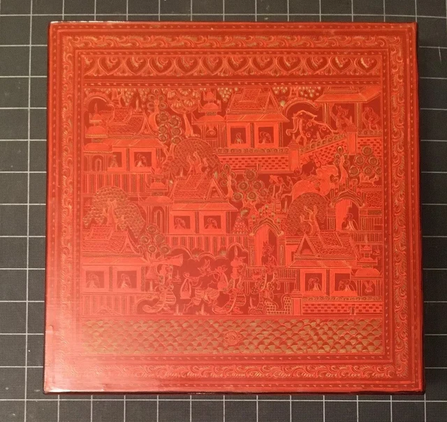 Burmese Handmade Lacquer Red Box Betel Storage Container