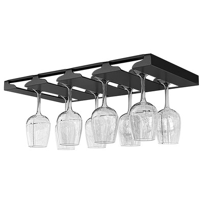 Dzmuero Porta Calici Sottopensile 1 Pz 23,5 * 7 * 31,5 cm Bianca con Vite Bar per Bicchieri da Vino Portabicchieri Sospeso Porta Bicchieri da Mensola 