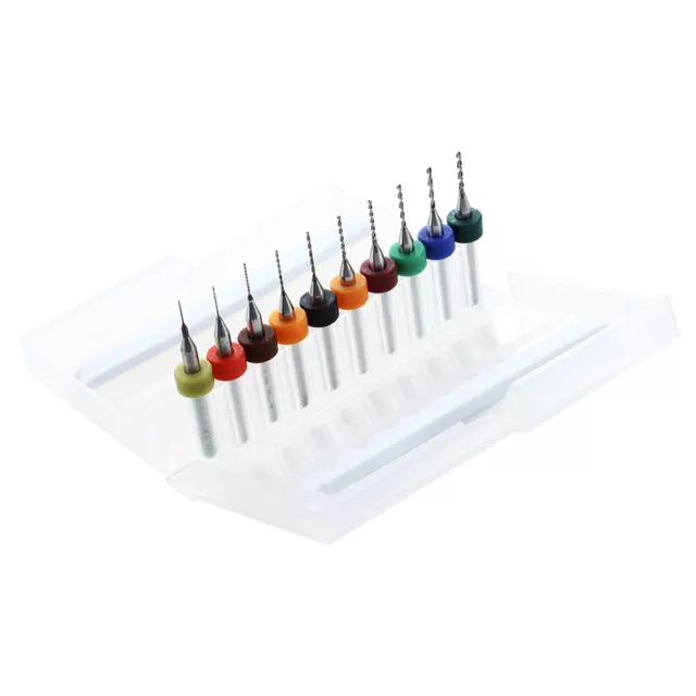 Caja de 10 x 0,3-1,2 mm Taladros de circuitos impresos Fresa de PCB Brocas 8365