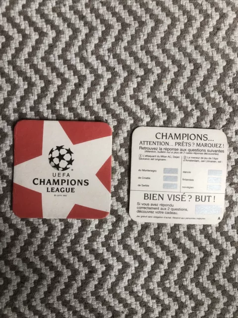 Lot De 2 Sous bocks de bière UEFA - Champions League - Foot