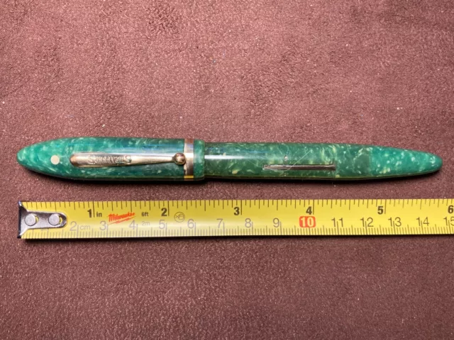 Sheaffer Oversize Long Taper Balance Fountain Pen In Jade Green