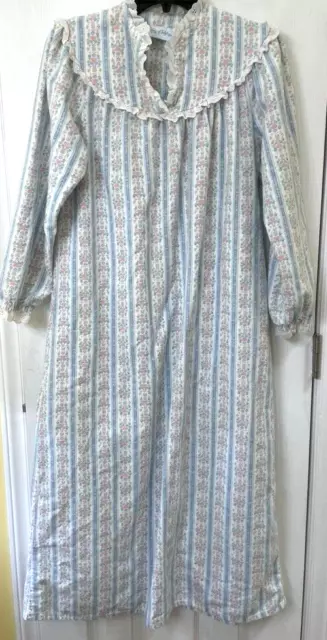 LANZ OF SALZBURG nightgown vintage check measurements S flannel granny ...