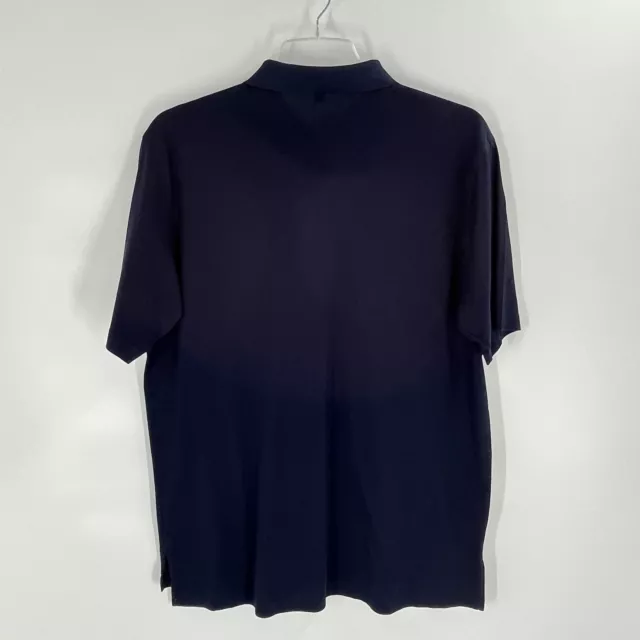 Peter Millar Navy Blue Cotton Polo Shirt Sz Large 3
