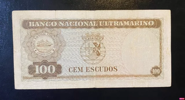 Portugal - Timor, firma rara, 100 escudos, P-24, 1959, billete, en muy buen estado++ 2