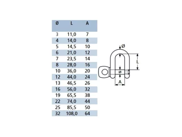 Manille Droite 8mm Libre ( Lot de 2 ) inox 316 - A4 2