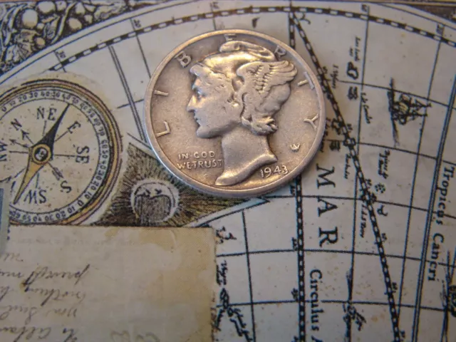 1943-S  Mercury Dime  90% Silver    **~Nice Coin And Character~