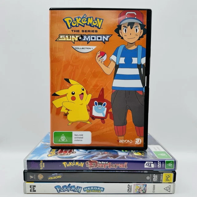 POKEMON DVD BUNDLE x 4 Mixed Lot Movie Sun Moon Series Anime Pikachu ...