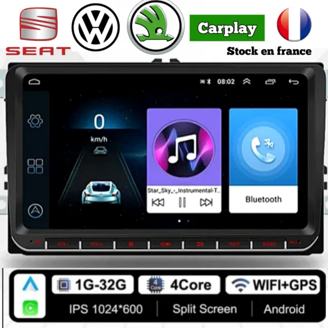 Autoradio 9"  VW  SEAT SKODA GOLF IBIZA -Amplifié Wifi Bluetooth ANDROID /CARPLA